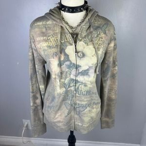 Fairy grunge floral zip up hoodie